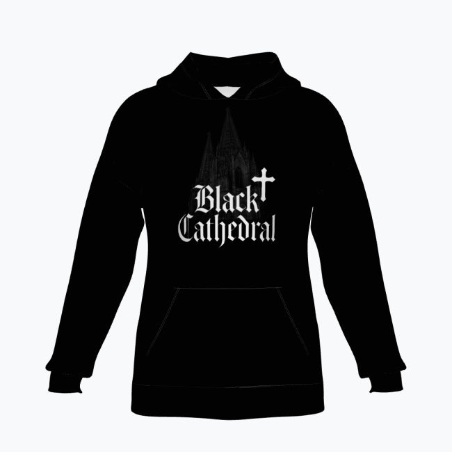 Gothic Oversize-Hoodie aus French Terry | Black Cathedral Shadow Hoodie | Made in Poland
