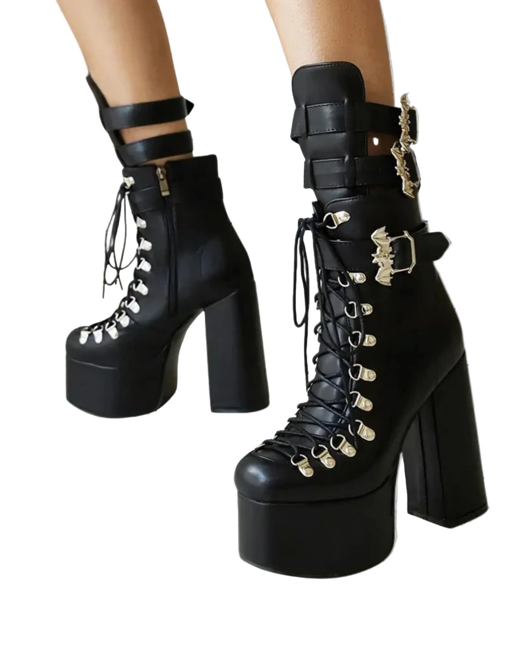 Gothic-Stiefeletten mit Plateau Dark Trace Gothic Boots