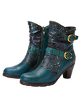 Wicca-Zauberin Gothic-Stiefel | Magical Emerald Wisdom Boots