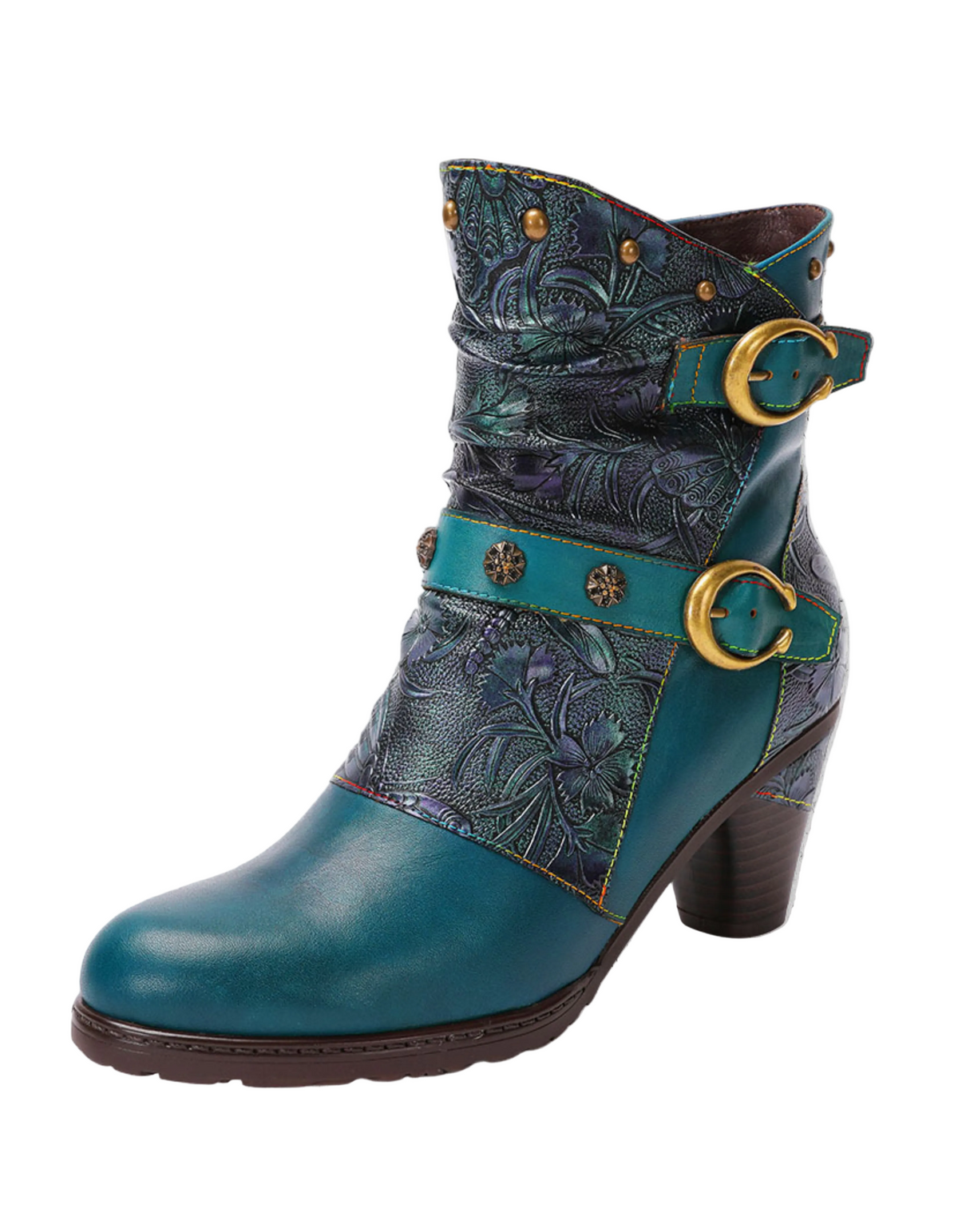 Wicca-Zauberin Gothic-Stiefel | Magical Emerald Wisdom Boots