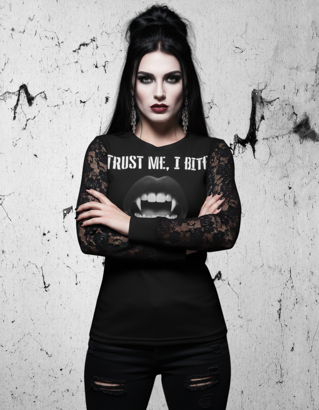 Gotisches Netz-Top Trust Me I Bite