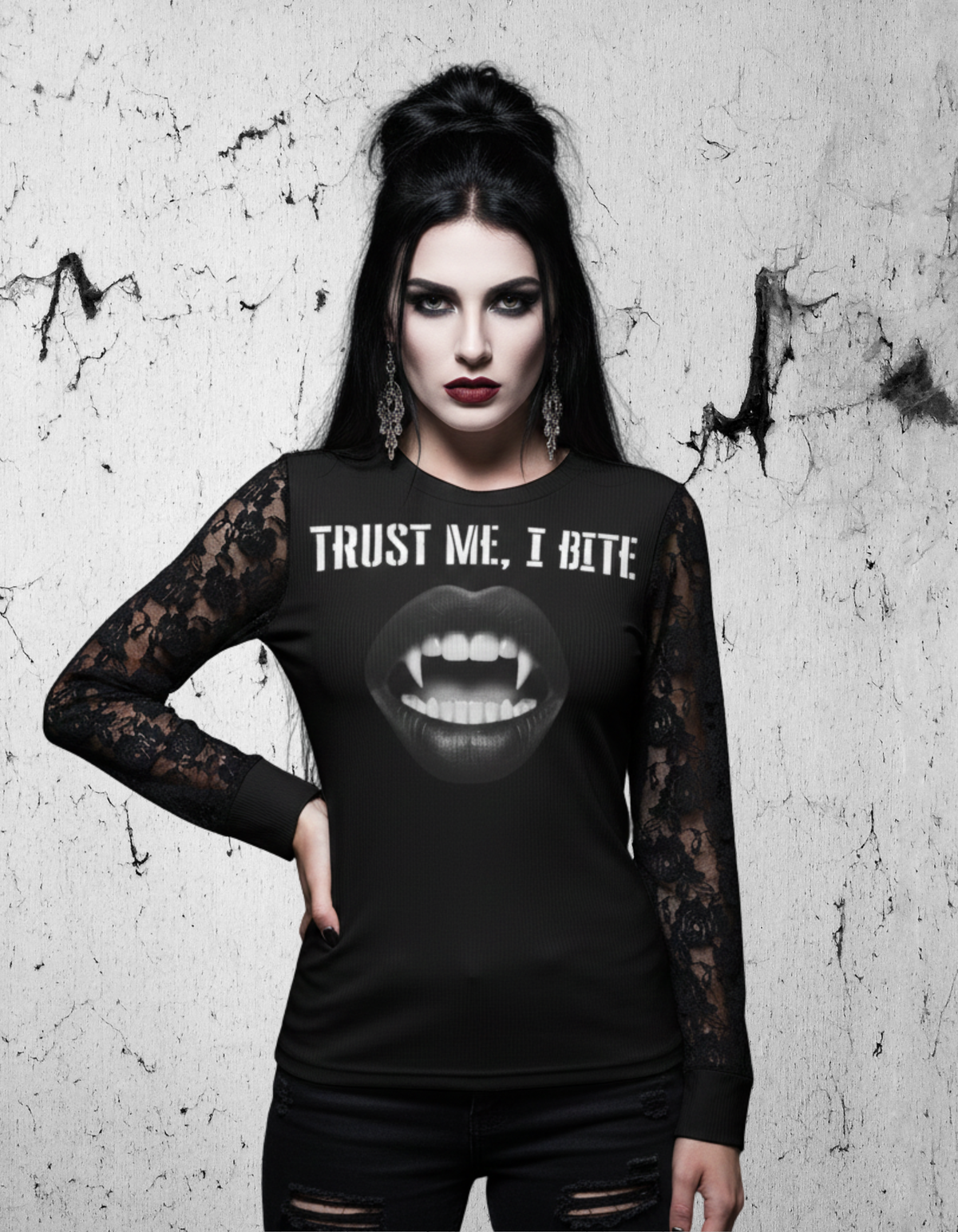 Gotisches Netz-Top Trust Me I Bite