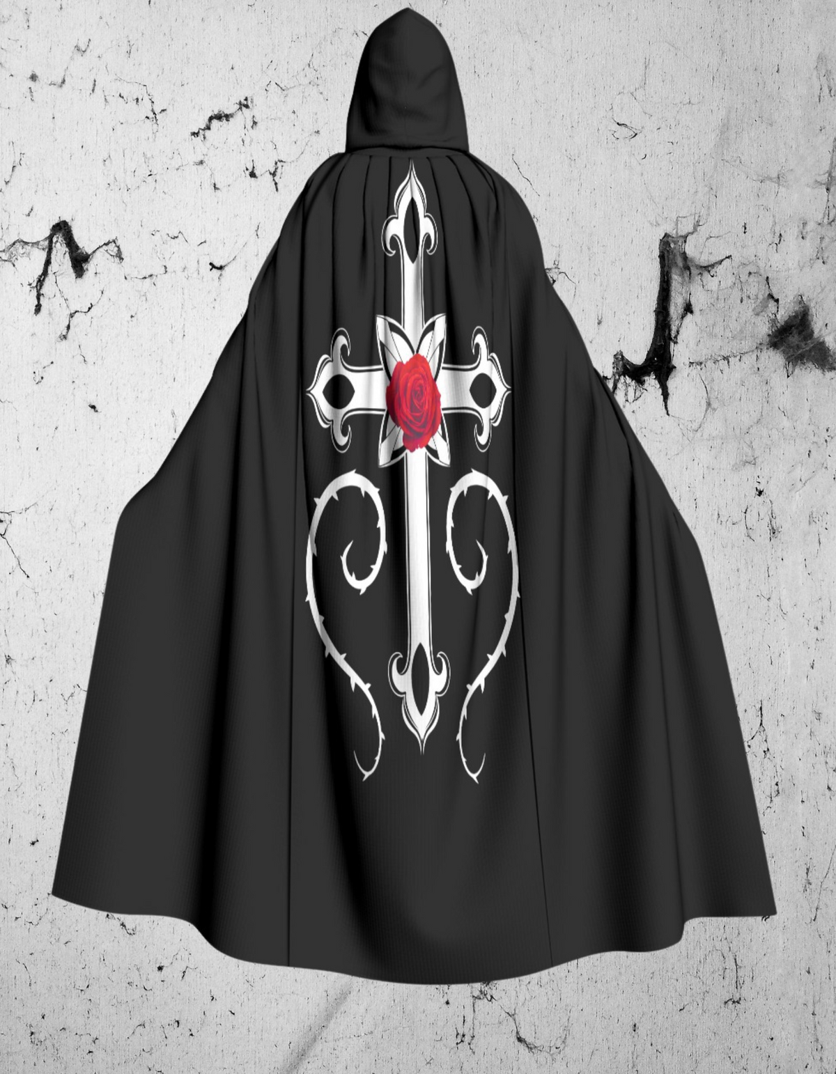 Gotischer Kapuzenmantel Gothic Rose Cross