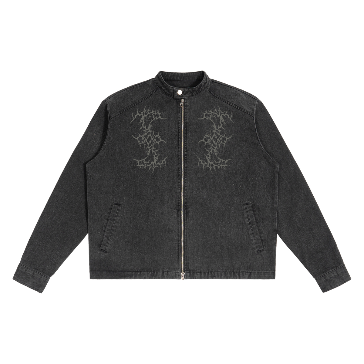 Gotische schwarze Jeansjacke | Night Child Y2K Gothic