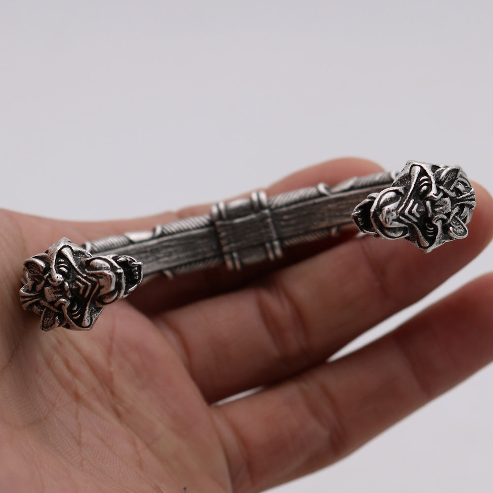 Nordisches Bergwolf-Symbol Armband Silber