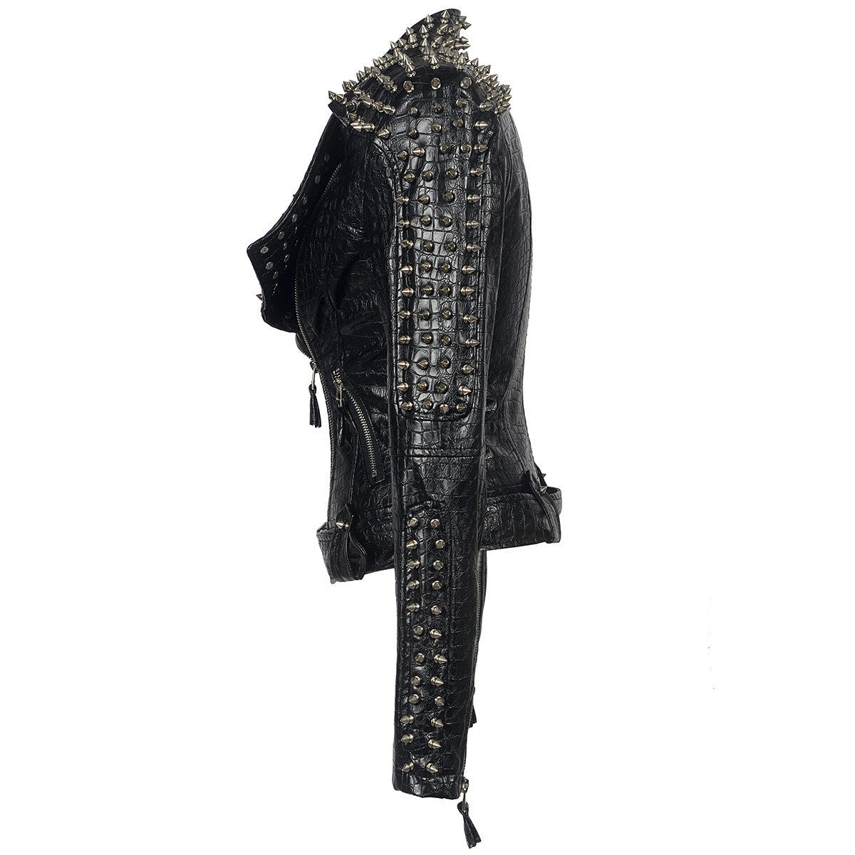 Death-Metal-Lederjacke mit Nieten – Heavy Metal Pain Armor