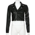 Heavy-Metal-Damenlederjacke kurz – Basic Metal Armor