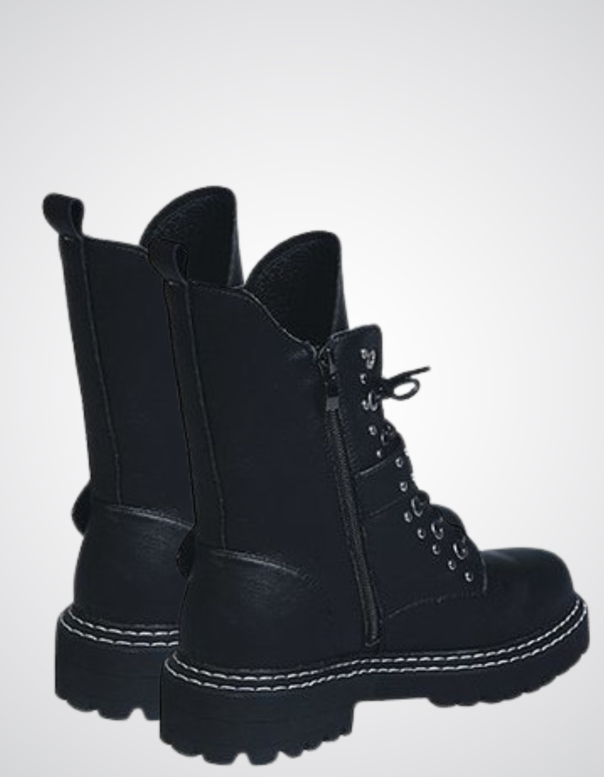 Damen Black Metal Stiefel Dark Goth Knight