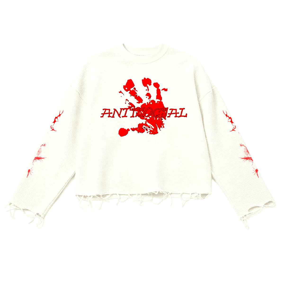 Grunge-Sweatshirt Weiß ANTISOCIAL