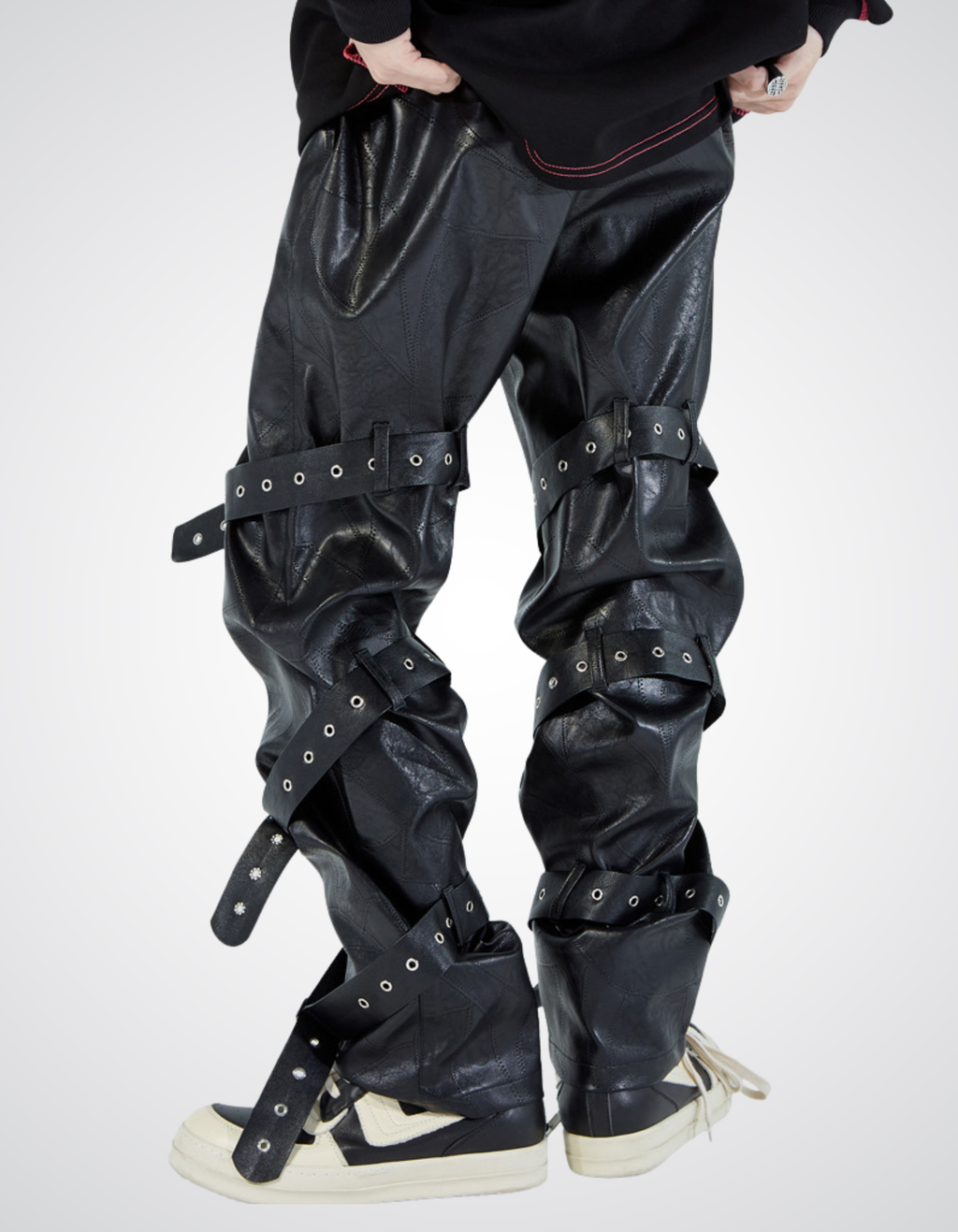 Schwarze PU-Hose - Dark Rebel Leather
