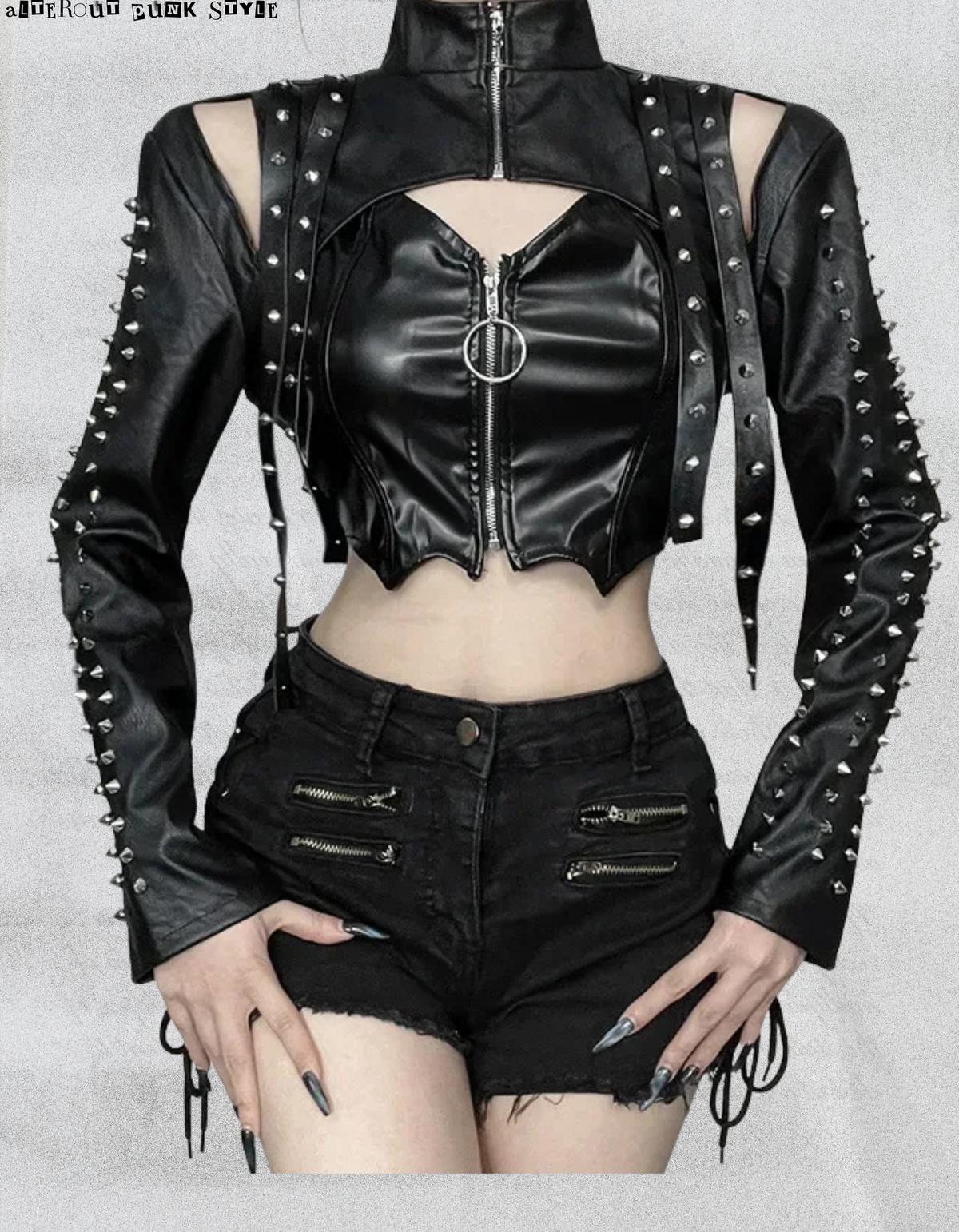 Genietetes Punk-Top „Black Venom“