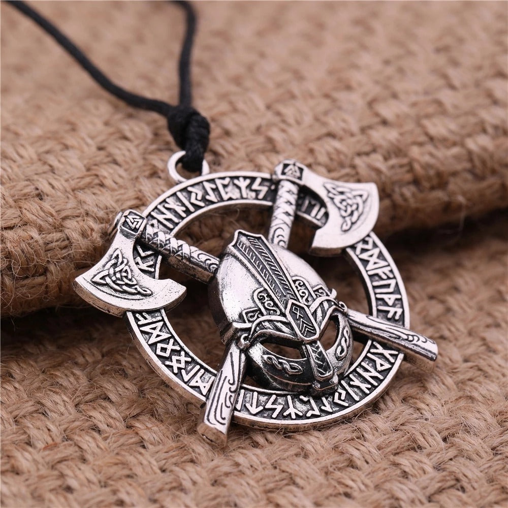 Nordische Odin Krieger Symbol Halskette Silber