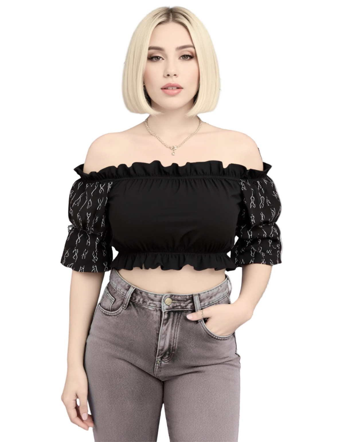Gotisches Crop-Top Ezoteric Dark Cross