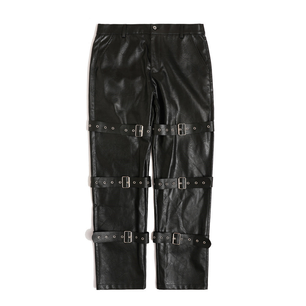 Schwarze PU-Hose - Dark Rebel Leather