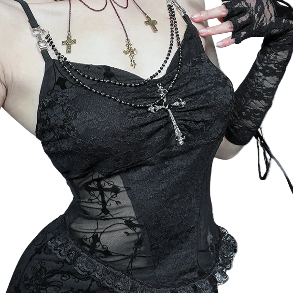 Schwarzes Alt-Gothic-Top