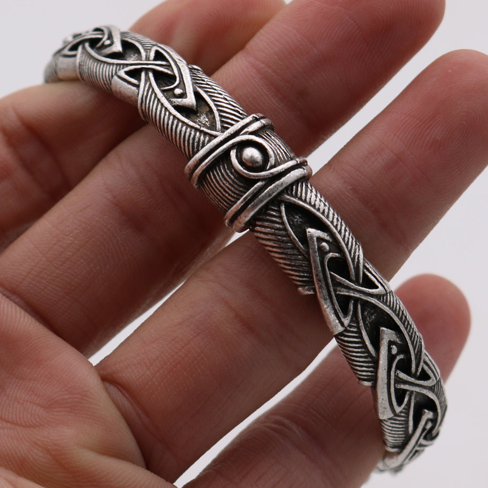 Nordisches Bergwolf-Symbol Armband Silber
