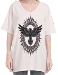 Damen-T-Shirt aus Baumwolle Gothic Raven Circle