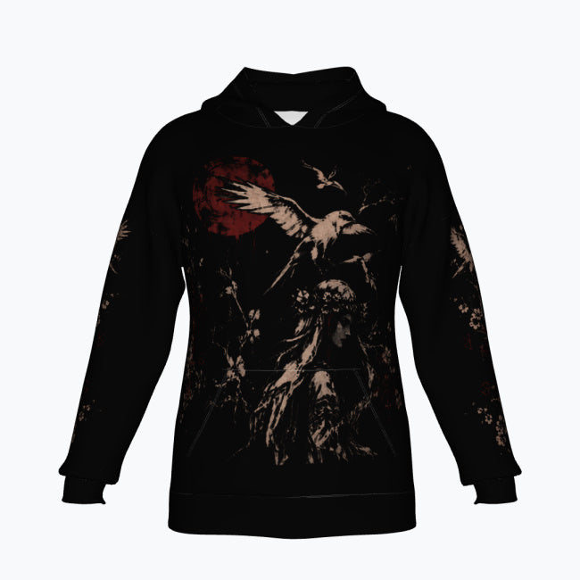 Slawischer Gothic Oversize-Hoodie | Herrin des dunklen Waldes | Slavic Gothic Premium Full Print 280 GSM