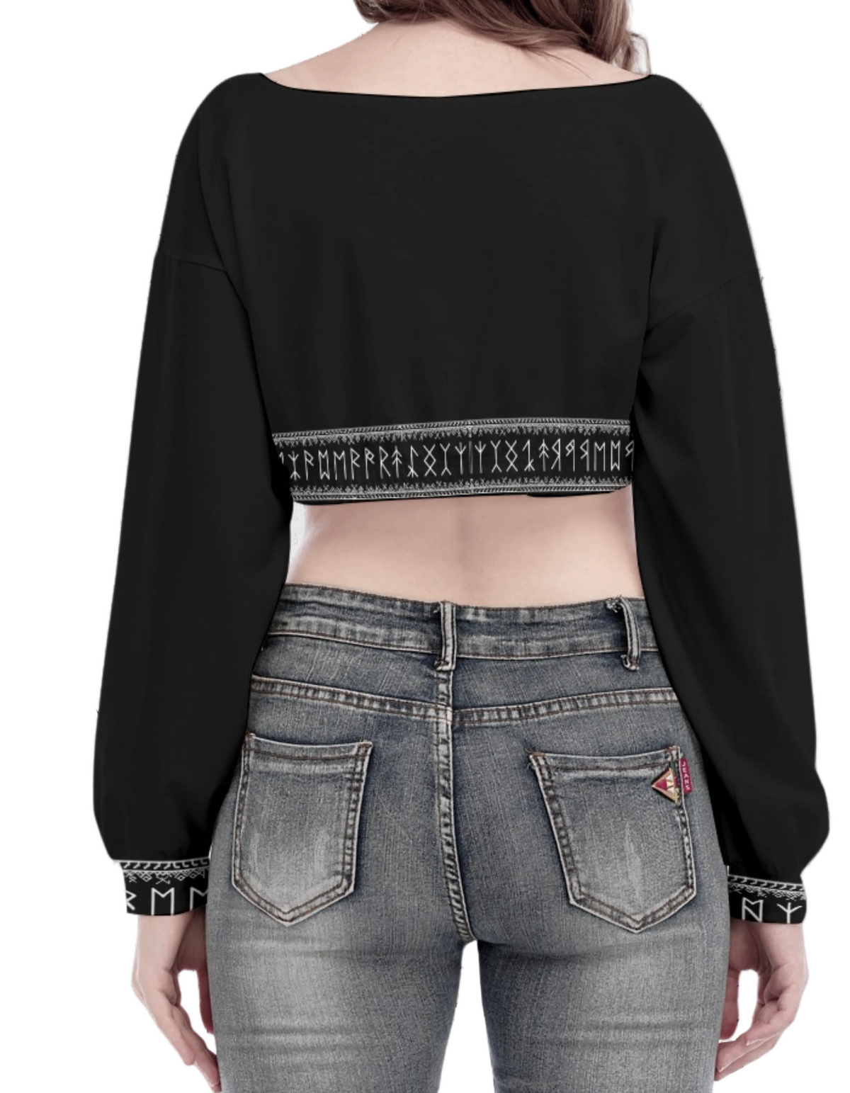 Gotisches Crop-Top mit langen Puffärmeln
