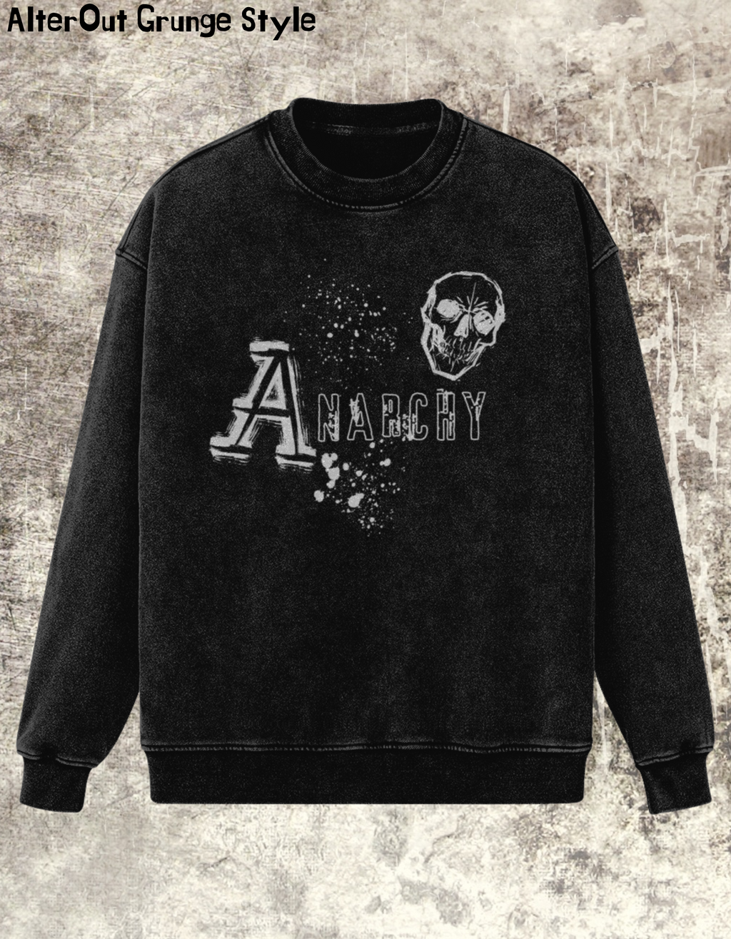 Schwarzer Grunge-Hoodie Anarchy