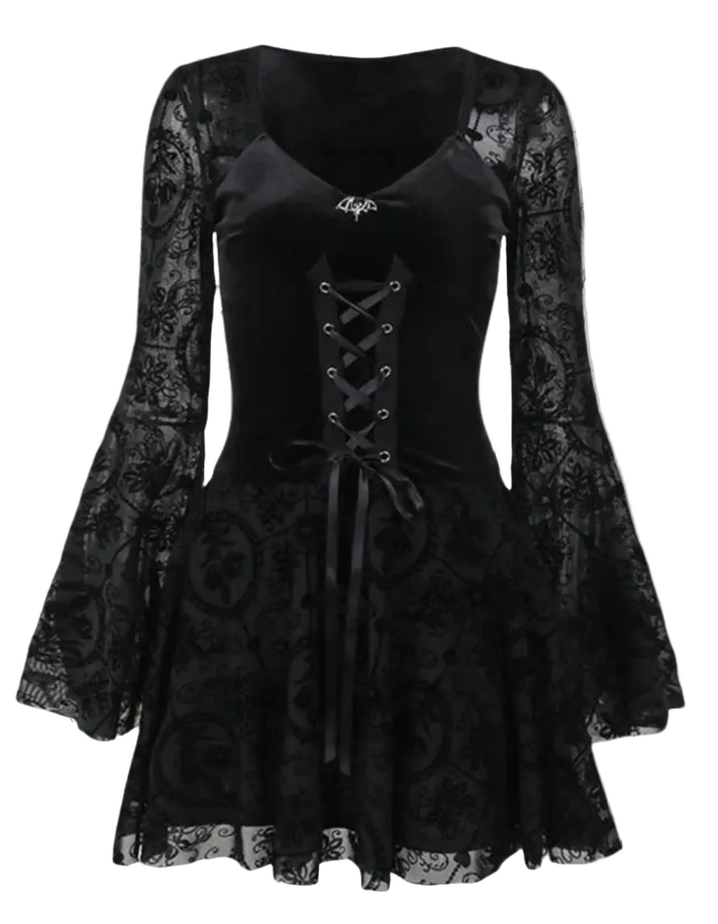 Gotisches Mini-Kleid Black Veil Makabre Dance | Victorian Gothic
