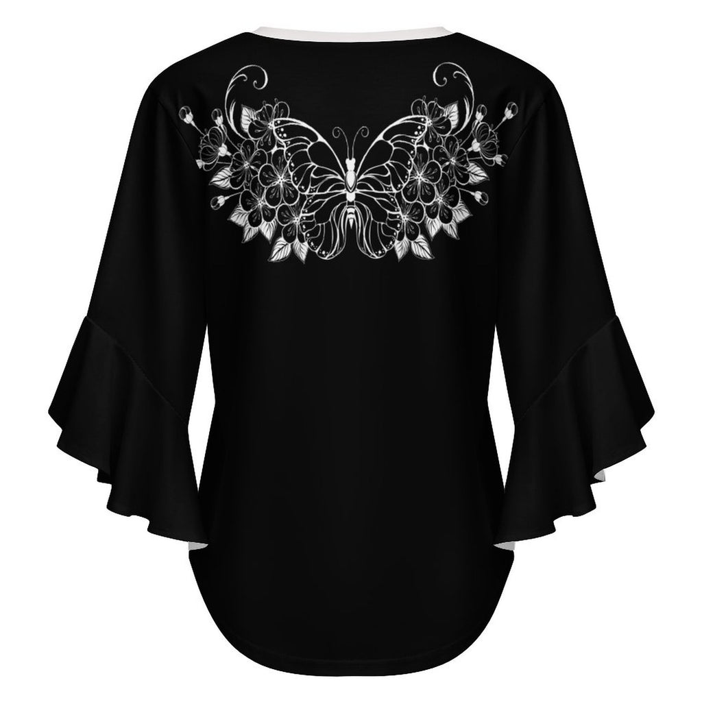 Gotische Damenbluse mit Rüschen | Garden of Death Gothic Bluse