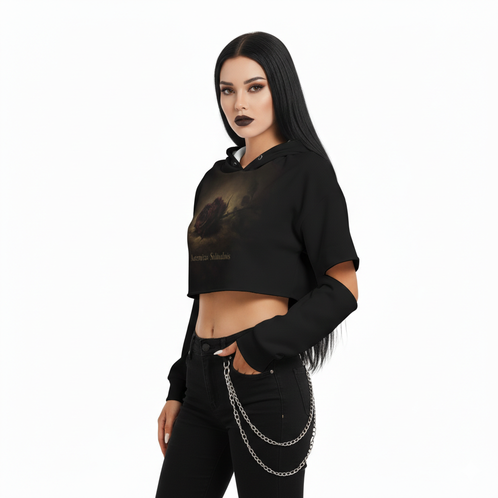 Victorian Gothic Streetwear Womens Hoodie Crop 