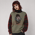 Alternativer Grunge-Pullover Sweet Terror | Red Tartan | 280 GSM