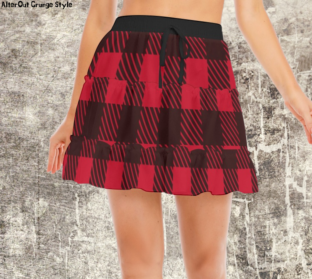 Grunge-Minirock mit Karomuster Red Riot
