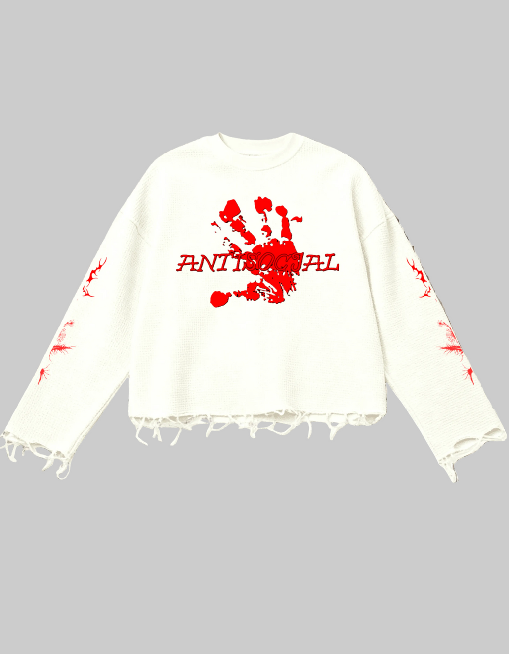Grunge-Sweatshirt Weiß ANTISOCIAL
