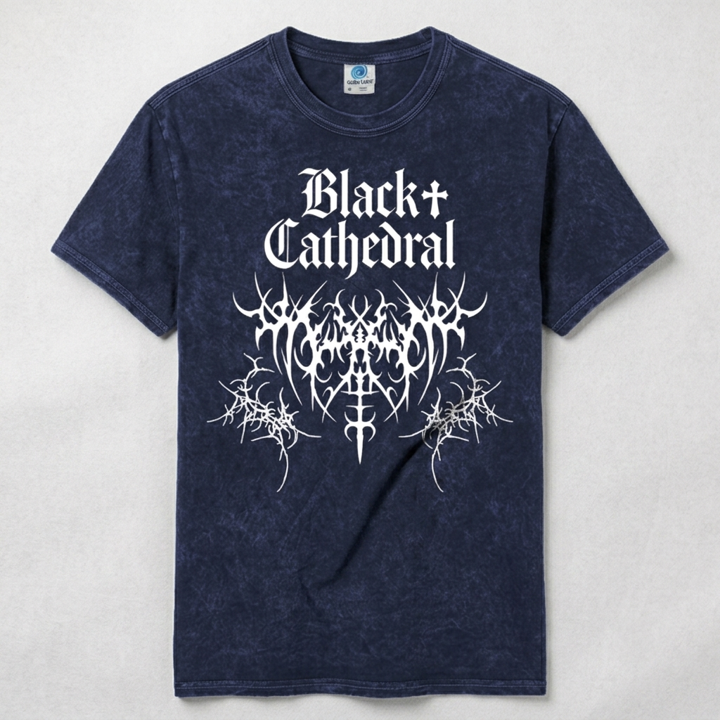 Gotisches T-Shirt Black Cathedral | Dornen der Entropie | Vintage Washed Heavy Cotton
