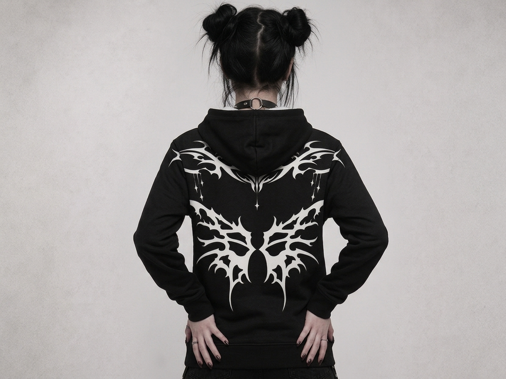 Gotisches Premium Oversize-Hoodie AOP | Black Cathedral – Devil Wings Ascension Hoodie 280 GSM