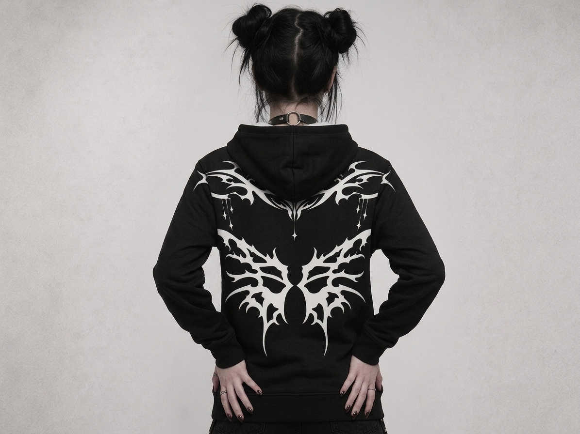 Gotisches Premium Oversize-Hoodie AOP | Black Cathedral – Devil Wings Ascension Hoodie 280 GSM
