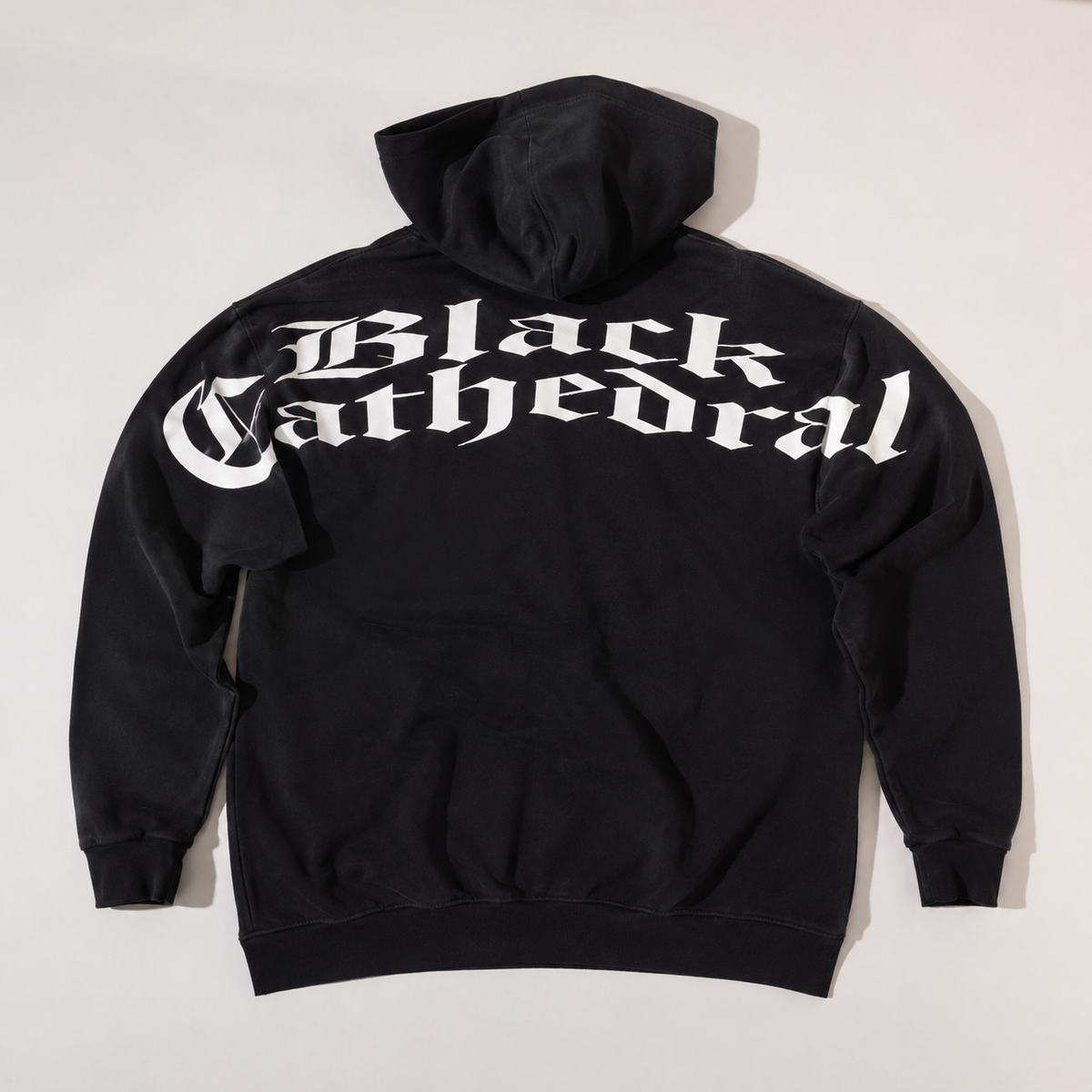 Gotischer Oversize-Hoodie aus French Terry | Black Cathedral Shadow Hoodie | Made in Poland