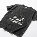Gotisches Vintage-T-Shirt Mineral Wash | Black Cathedral Shadow I | 100 % Baumwolle