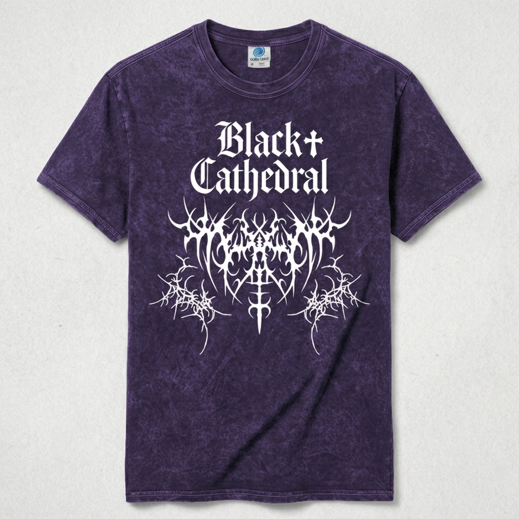 Gotisches T-Shirt Black Cathedral | Dornen der Entropie | Vintage Washed Heavy Cotton