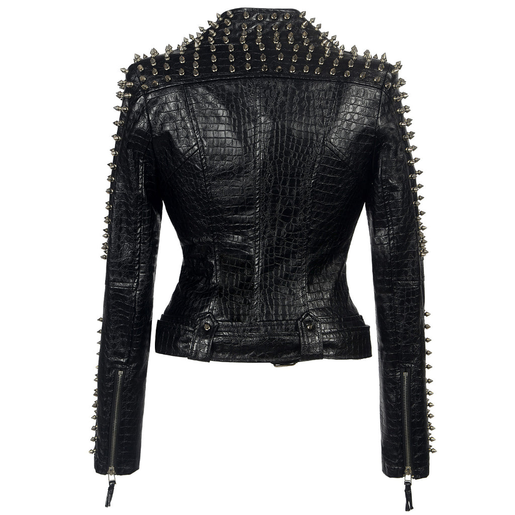 Black Metal Prickly Women Jacket 