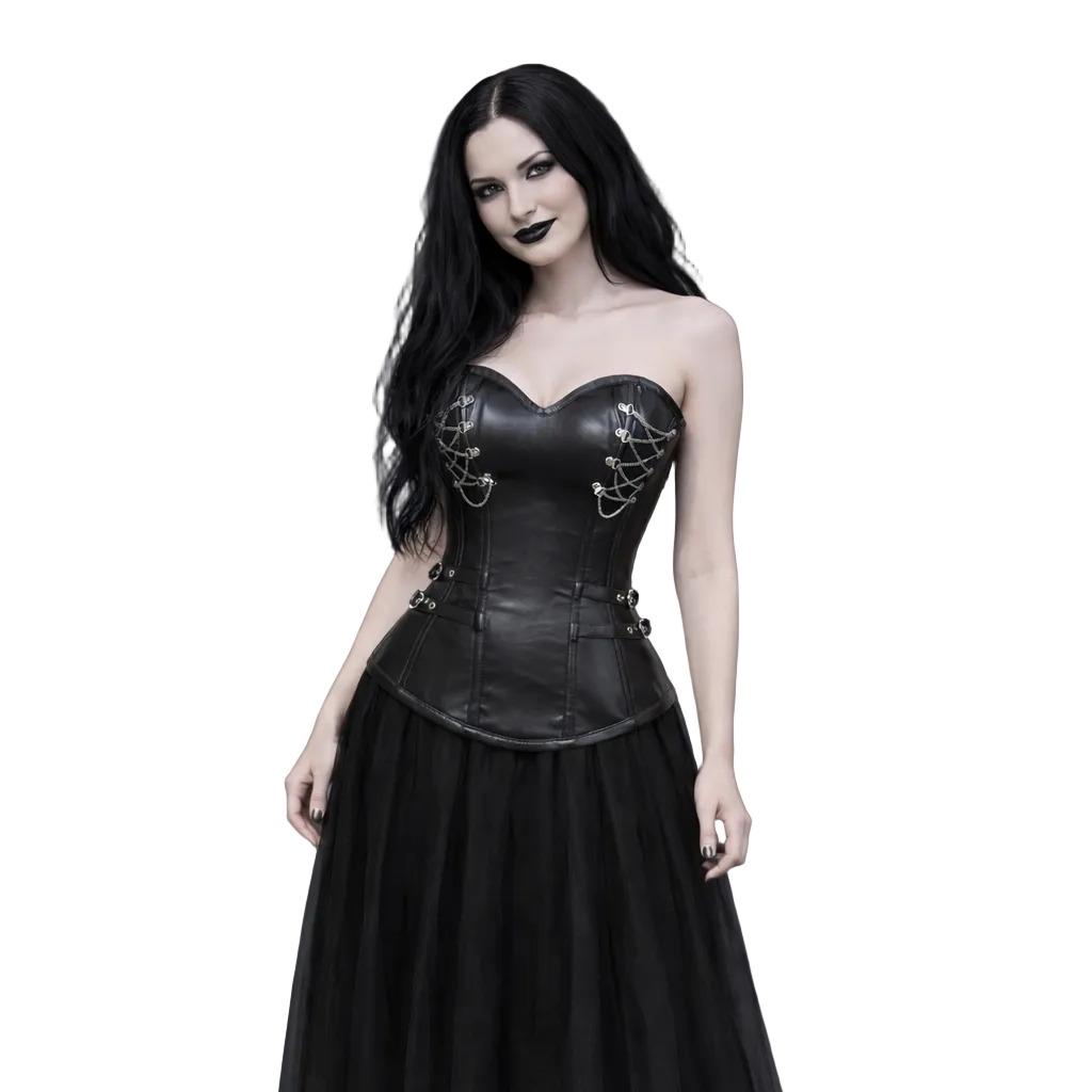 Gotisches Lederkorsett mit Ketten | Gothic Leather Corset Harness | Dark Ritual Corset