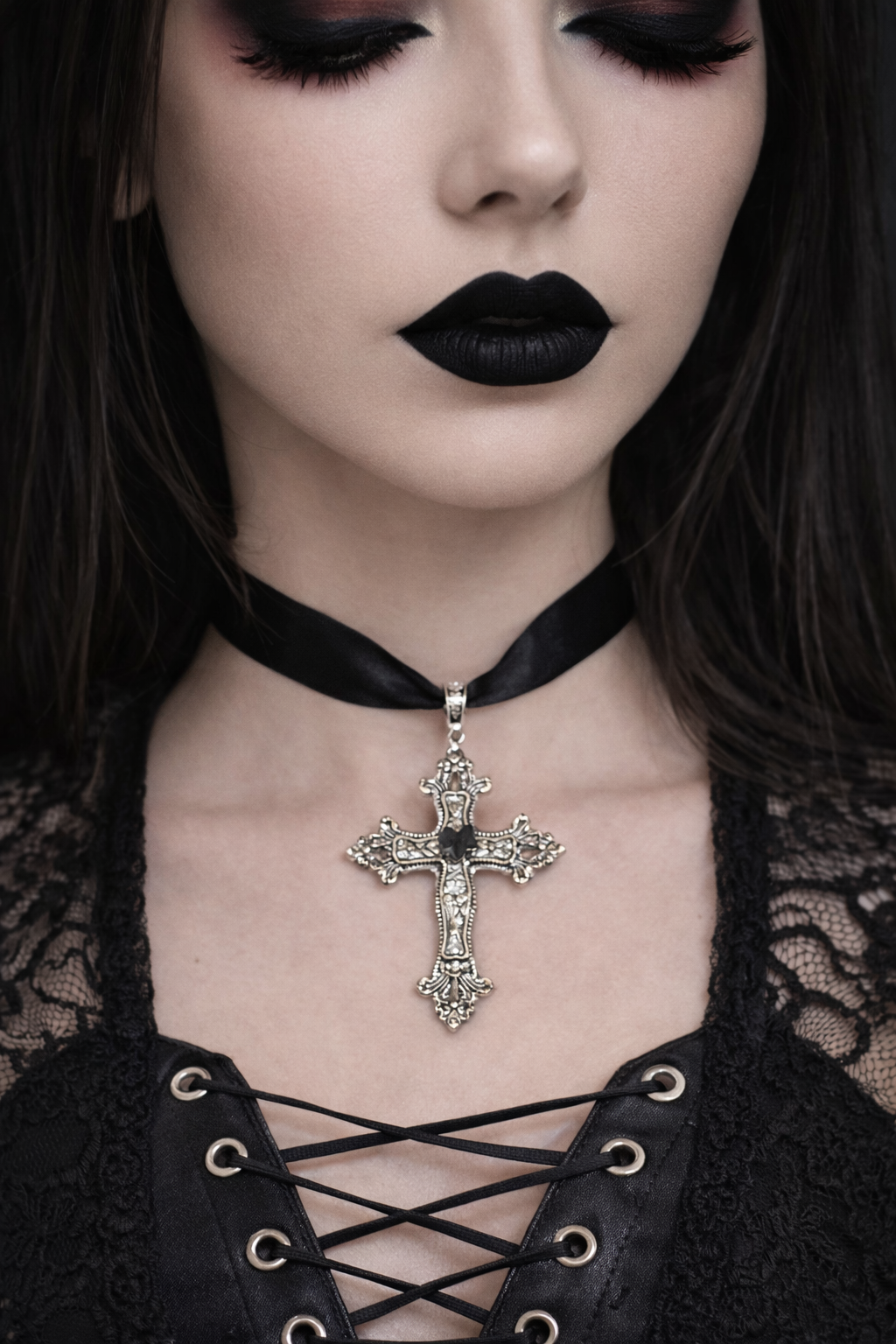 Gotische Halskette mit Kreuz Gothic Cathedral Power Necklace