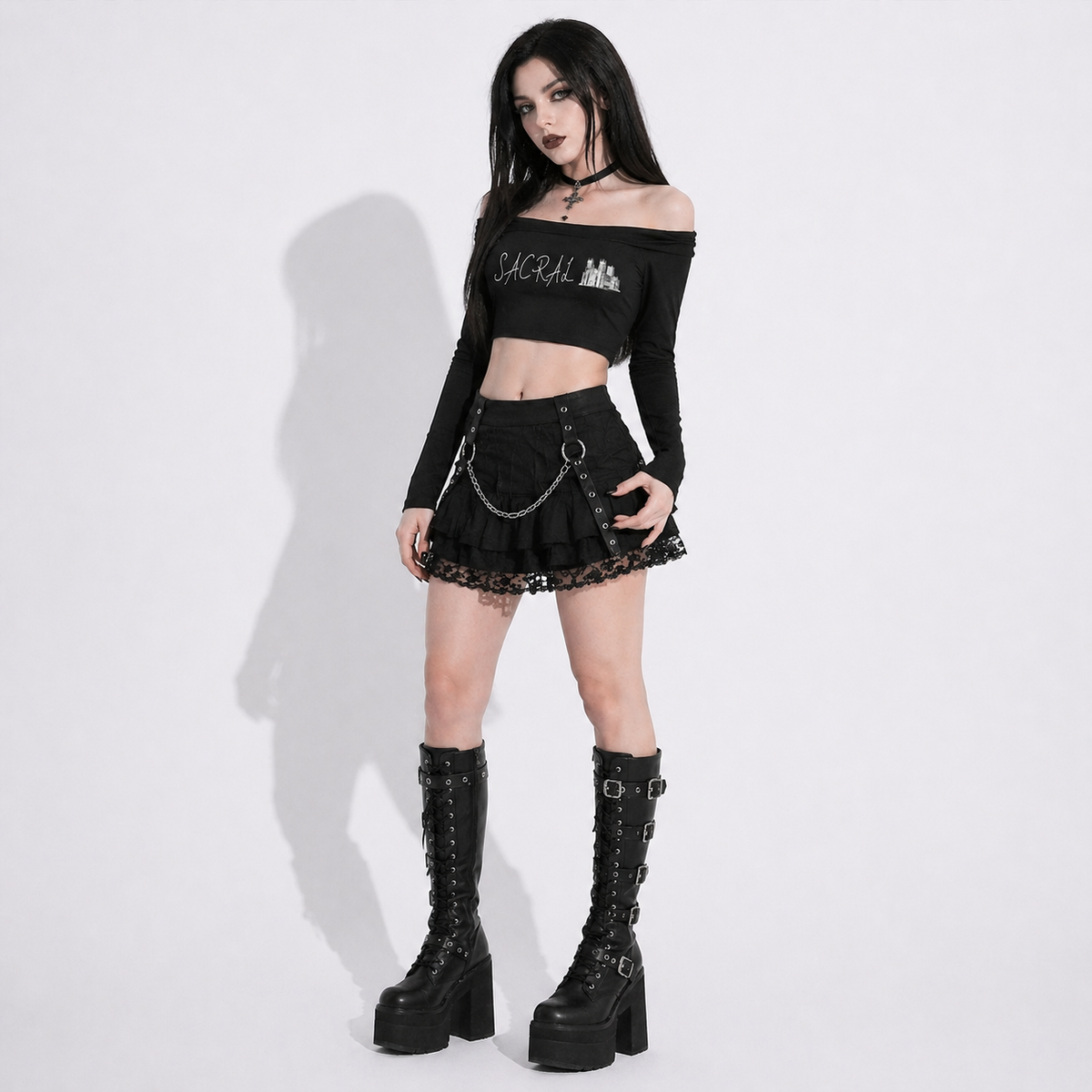 Gotisches Off-Shoulder-Top | SACRAL Gothic Dark Aesthetic