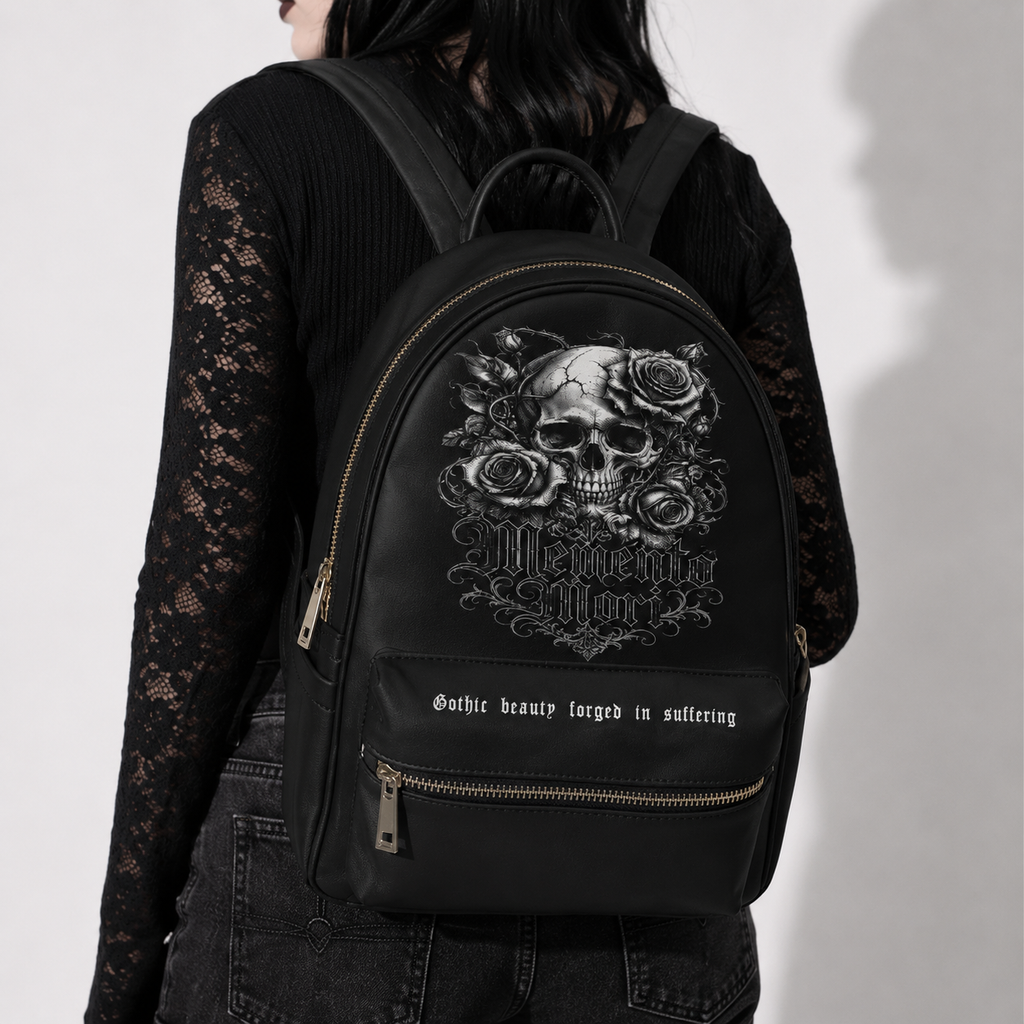 Gotischer Memento-Mori-Rucksack | Viktorianischer Darkwear-Rucksack