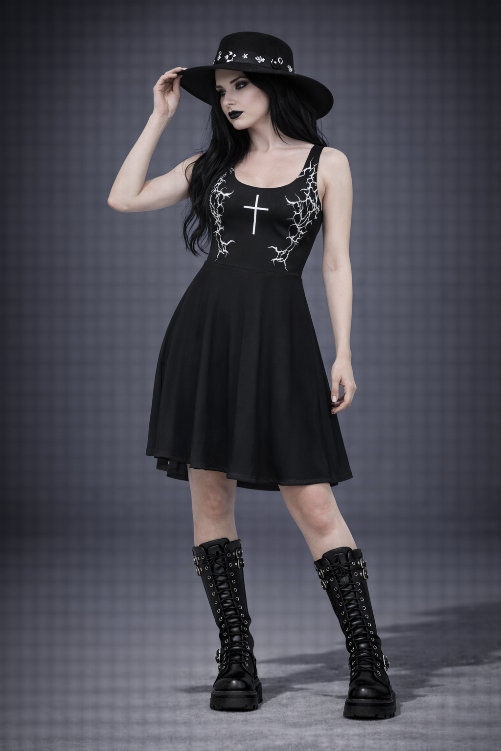 Gotisches Mini-Kleid Vampire Dark Bella | Gothic Prinzessinnen-Kleid