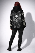 Damen-Kapuzenpullover im Gothic-Patchwork-Stil im Wicca-Look