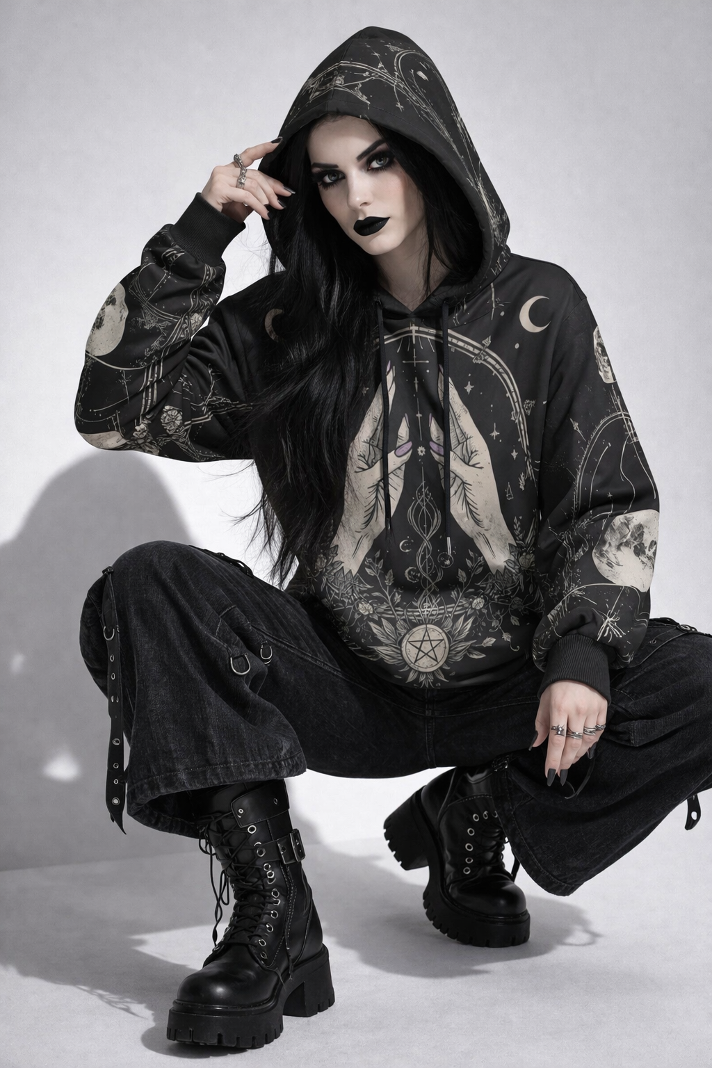 Wicca-Ritual-Hoodie Eternal – All-Over-Print | Dark Magic Witch Hoodie | Gothic-Ästhetik