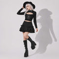Gotisches Astral Rose Top | Occultes Cut-Out-Crop-Top