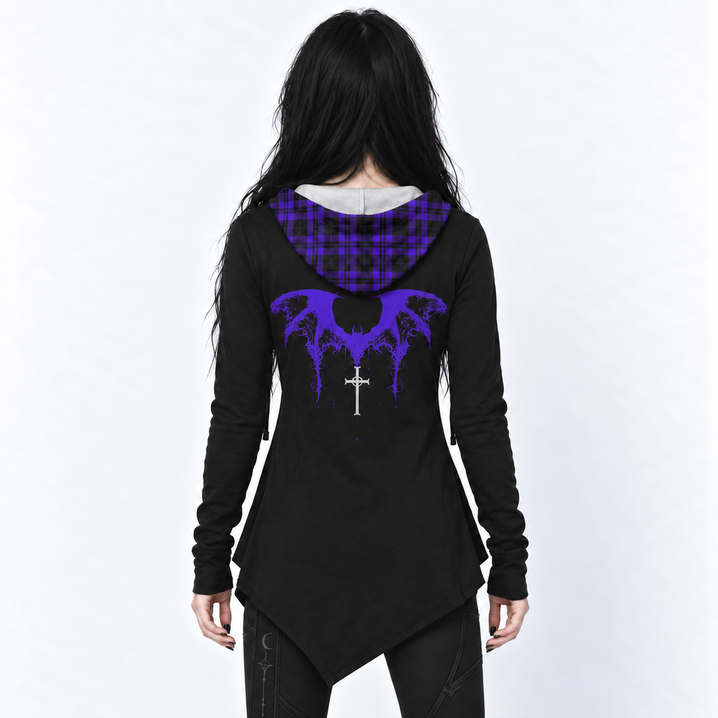 Gotischer Damen-Kapuzenpullover Raven Call | Witchcore Gothic
