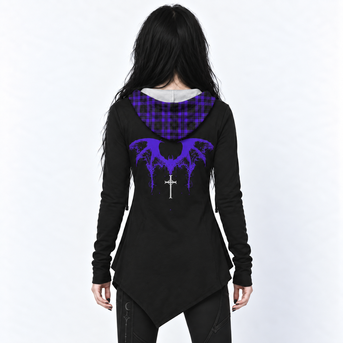 Gotycka Bluza Damska z Kapturem Raven Call | Witchcore Gothic