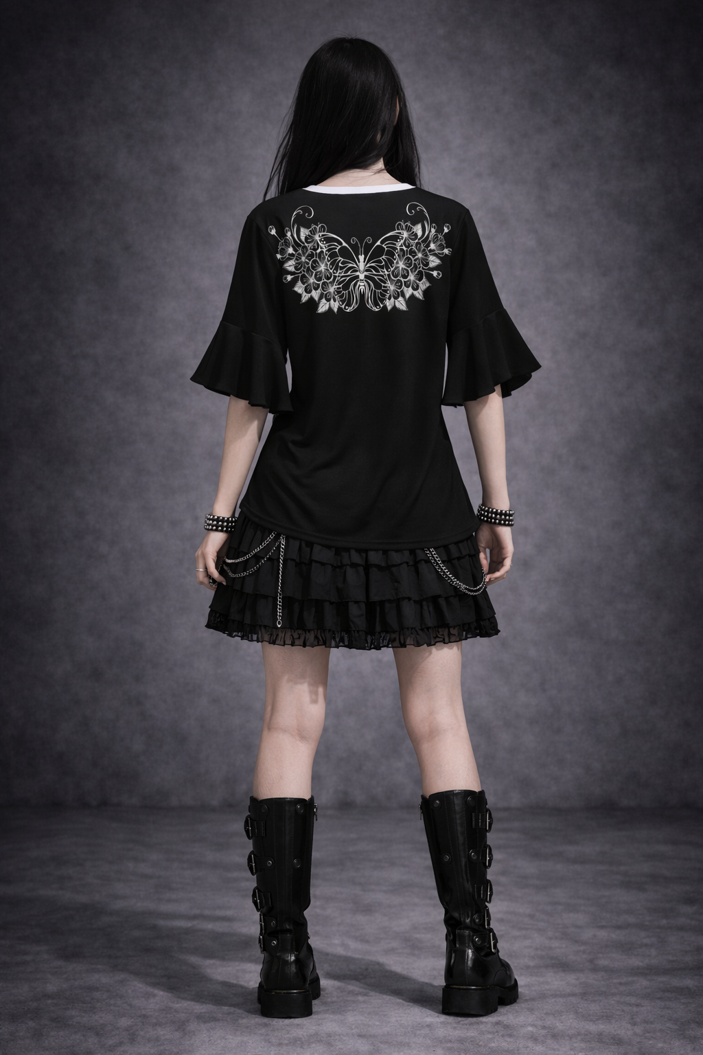 Gotische Damenbluse mit Rüschen | Garden of Death Gothic Bluse