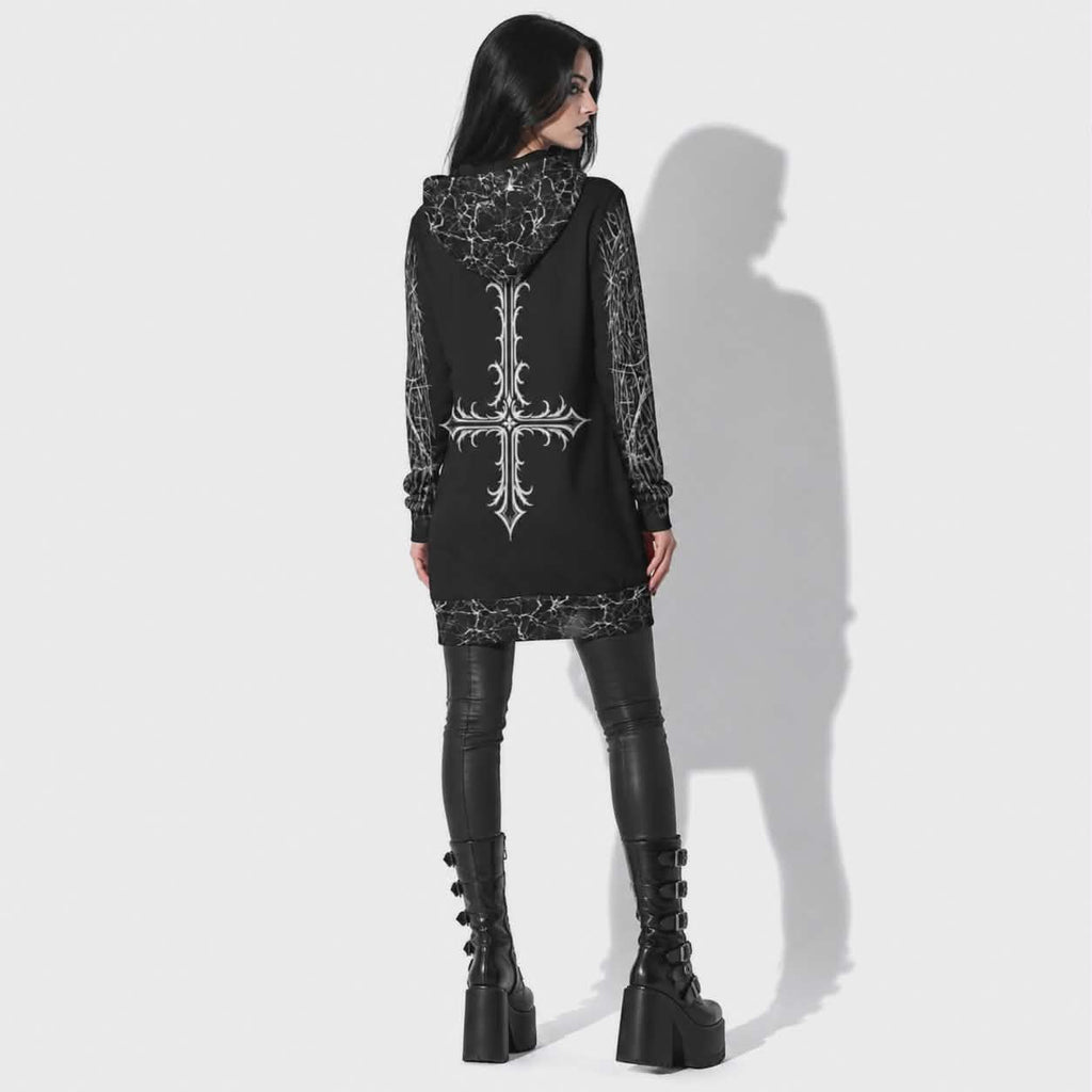 Gotischer Kapuzenpullover Regular Fit Demon Velvet | Occult Cathedral Hoodie