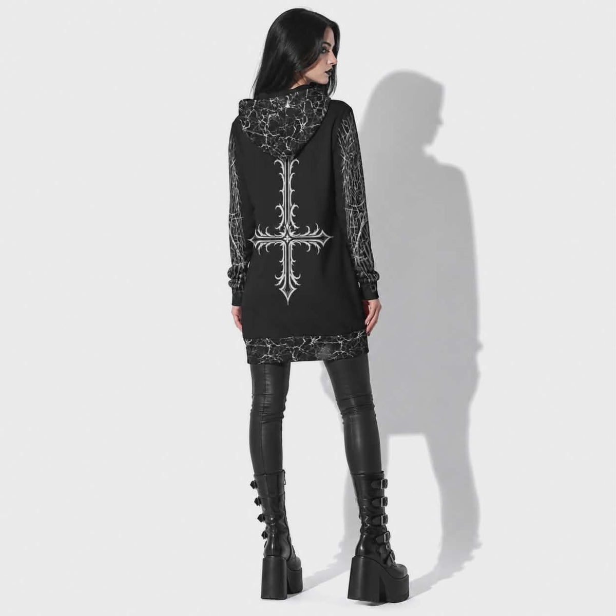 Gotischer Kapuzenpullover Regular Fit Demon Velvet | Occult Cathedral Hoodie